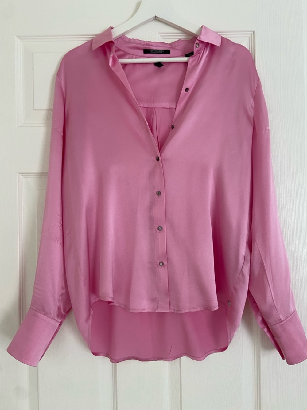 Scotch & Soda Pink Satin Button-Up Women's Blouse